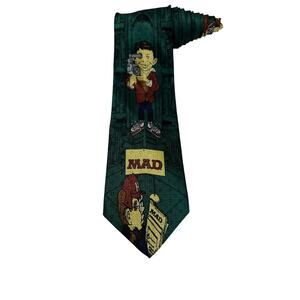 Mad Tv Director Tv Alfred E Neuman Cartoon Vintage Novelty Necktie 100% Silk